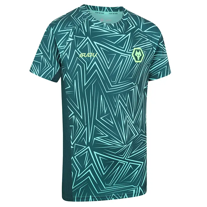 Wolverhampton Wanderers Kits Shop | 2025-26 Away Pre Match T-Shirt – Dark Green Junior Wolves Jerseys and Gear